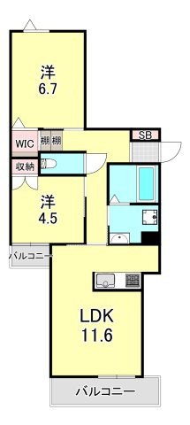LaLaBrezza芦屋翠ケ丘の間取り