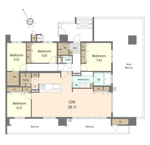 S-RESIDENCE愛宕SOUTHの間取り
