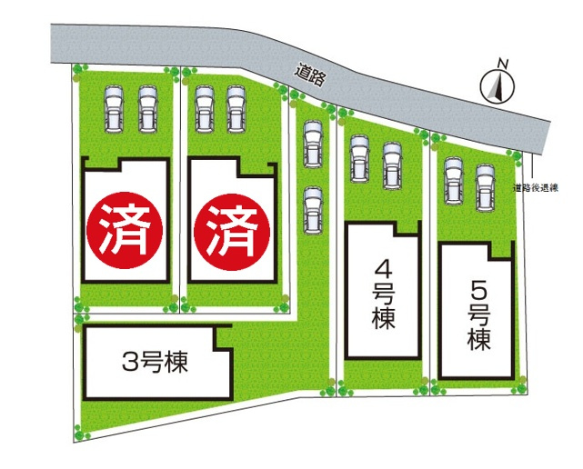 川西市見野　第5期　新築一戸建ての区画図|全5区画