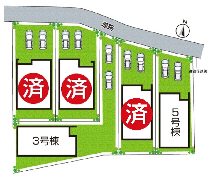 川西市見野　第5期　新築一戸建ての区画図|全5区画