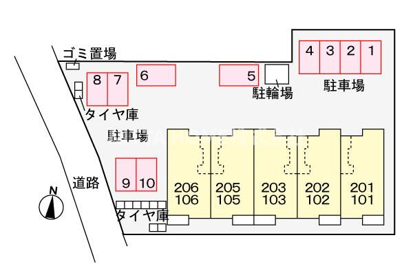 福知山市土師新町２丁目のアパートの区画図