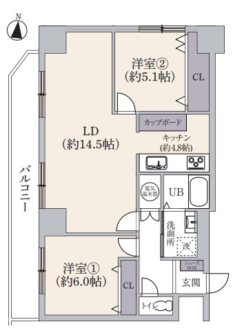 ライオンズマンション山鼻13条の間取り