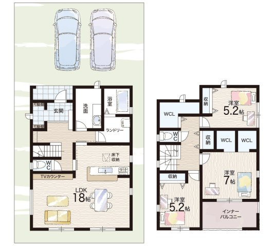 川西市見野　第5期　新築一戸建ての間取り|1号地