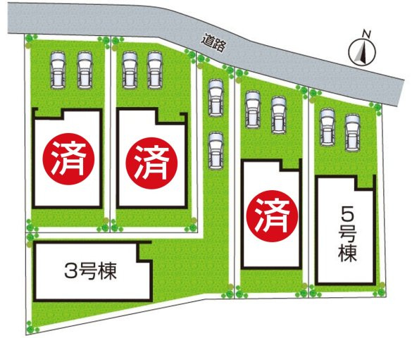 ■川西市見野　第5期　新築一戸建ての区画図|全5区画