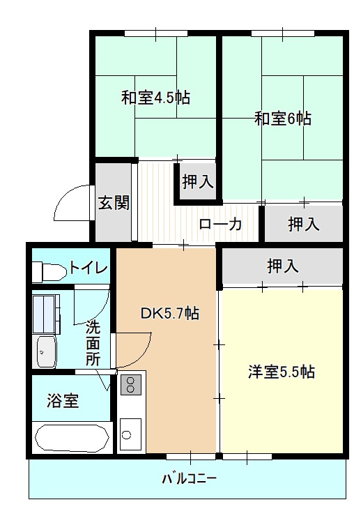 ハイツ高御堂Ｄ棟の間取り