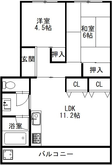 ハイツ高御堂Ｄ棟の間取り