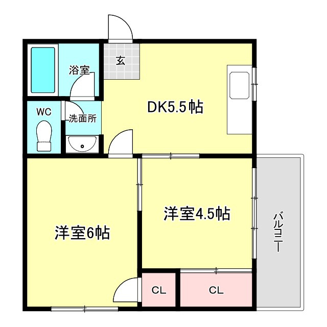 葵コーポの間取り