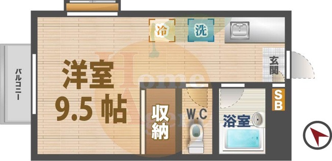【間取り】 | ウィンド　フォート　A棟 | 1Rのお部屋です。