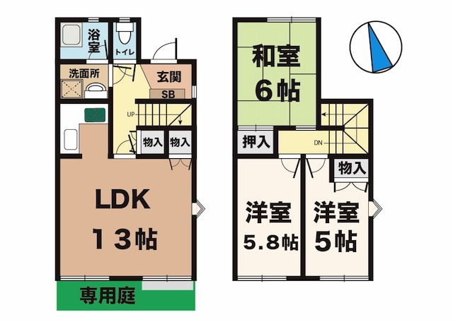 タウンハウス北別府1の間取り