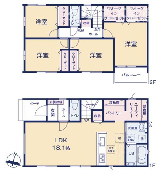 【間取り】 | 8/21値下げ☆吉岡町大久保新築１号棟　パントリー大容量！