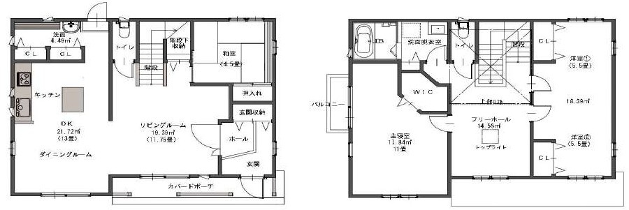 野洲市野洲　中古戸建ての間取り