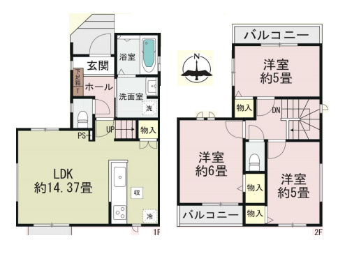 第3上尾市中分　新築一戸建て　ハートフルタウン　Aの間取り|【全1棟・A号棟】第3上尾市中分　新築一戸建て　ハートフルタウン　A・3LDK・土地面積79.23m2・建物面積73.49m2