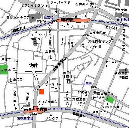シティタワー四谷の地図|案内図