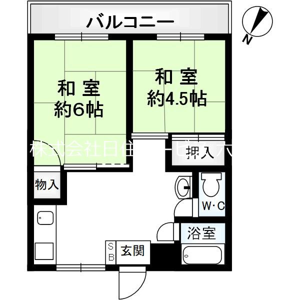 六甲コーポラスの間取り