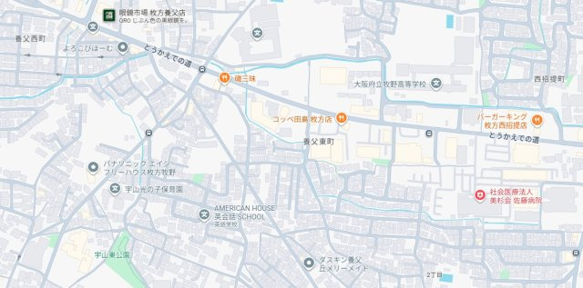 ■枚方市養父東町　新築一戸建ての地図