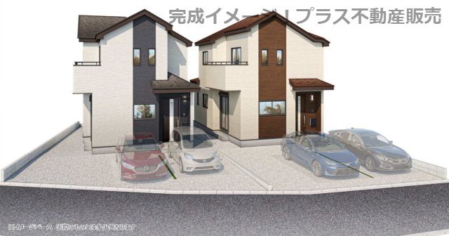 【外観】 | 福岡市西区拾六町3丁目　A号棟（全2棟）【仲介手数料無料・0円】 | 完成イメージの外観パースです。