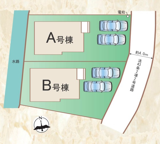 【区画図】 | 福岡市西区拾六町3丁目　A号棟（全2棟）【仲介手数料無料・0円】 | 区画図です。A号棟