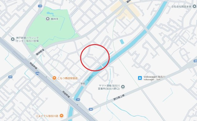 加古川市尾上町安田　　　山陽電鉄「浜の宮駅」徒歩18分の地図