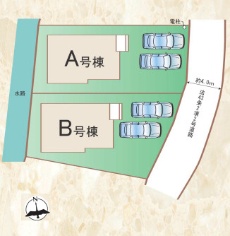 【区画図】 | 福岡市西区拾六町3丁目　B号棟（全2棟）【仲介手数料無料・0円】 | 区画図です。B号棟