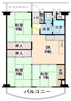 【間取り】 | メガロコープ茨木Ⅱ
