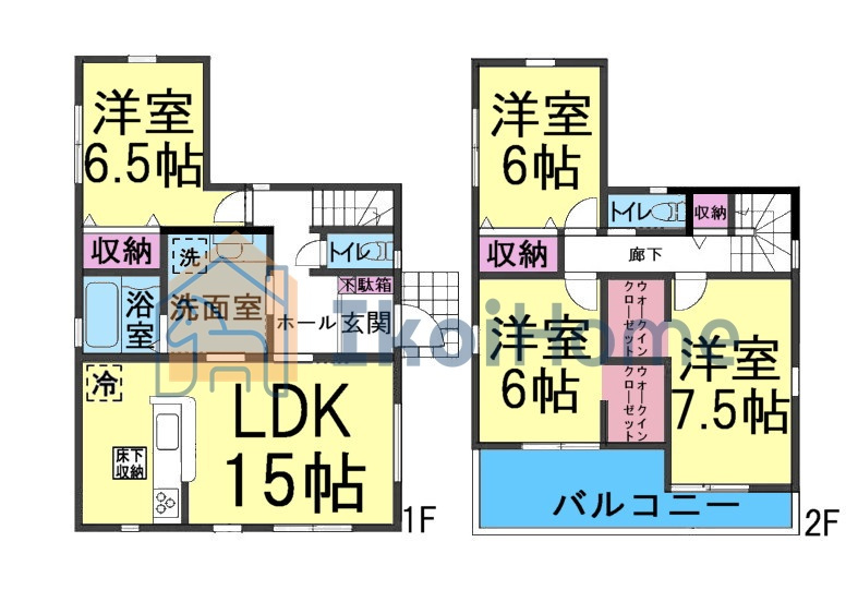 明石市魚住町錦が丘1丁目　4期　新築戸建の間取り|●年中無休：当日予約可●洗面スペースゆったり！陽当り良好の南向きワイドバルコニーもございます♪