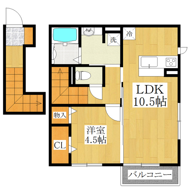 カナール田端の間取り|２面採光の１ＬＤＫ☆