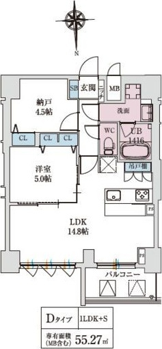 スプランディッド上本町WESTの間取り