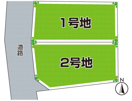 豊中市稲津町　第1期　売土地の区画図|全2区画