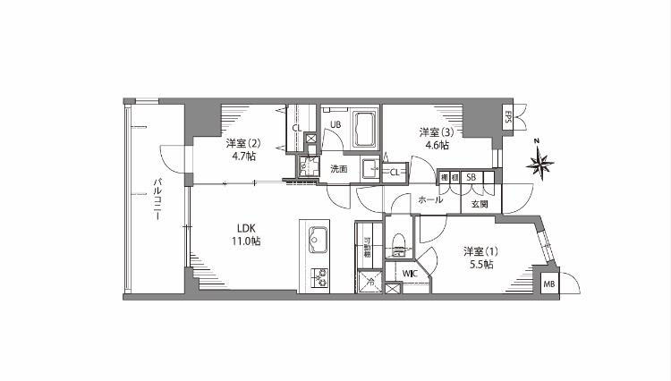 荒川区南千住６丁目の賃貸マンションの間取り|間取り図