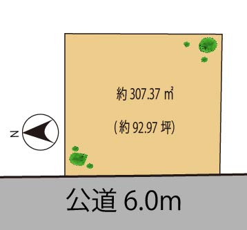 世田谷区中町　建築条件なし売地の土地図