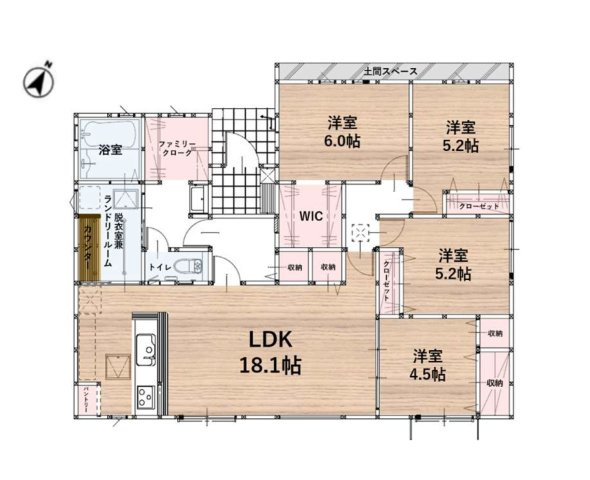 糟屋郡須恵町大字植木第17-2棟（6号棟）の間取り