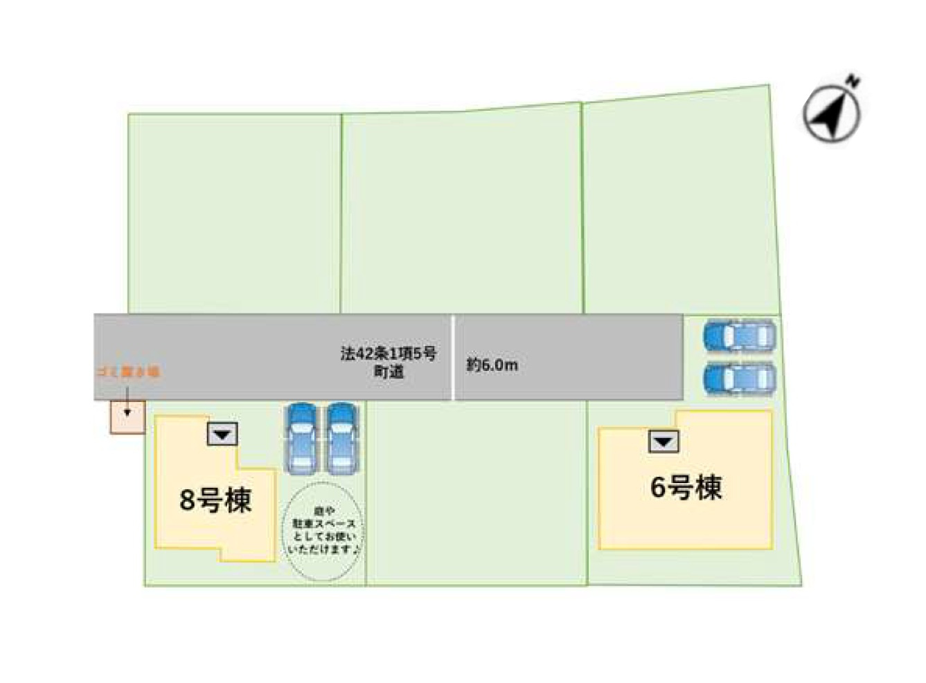 糟屋郡須恵町大字植木第17-2棟（6号棟）の区画図|配置図（6号棟）