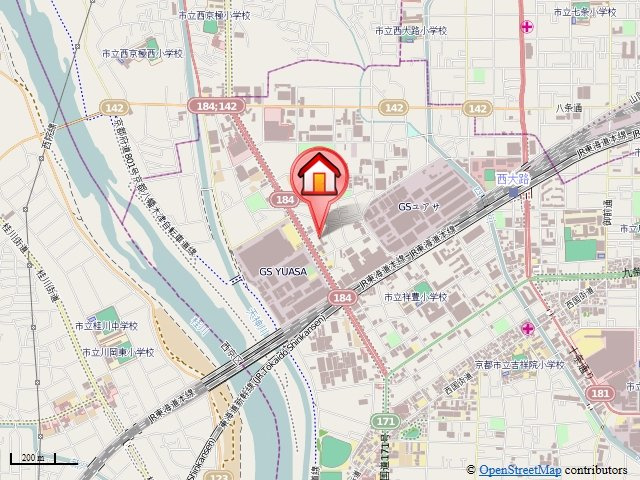 レフィナード京都西大路の地図