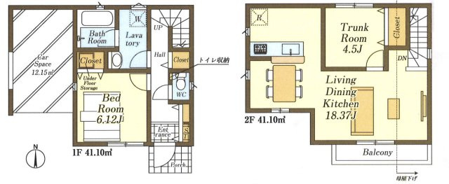 【間取り】 | 毛呂山町前久保南第9　クレイドルガーデン　新築戸建　全1棟　1号棟
