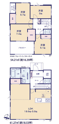 大野城市大城2期　１号棟の間取り