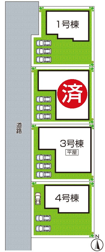●31(土)1(日)3(祝)現地説明会！　磯城郡田原本町黒田　全4邸の区画図|全4区画