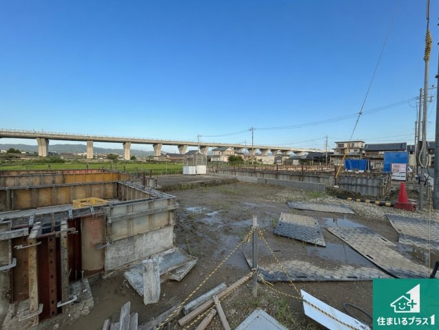 1(土)2(日)現地説明会　磯城郡田原本町黒田　新築一戸建ての外観|現在はこんな感じです。完成までが待ち遠しいですね。