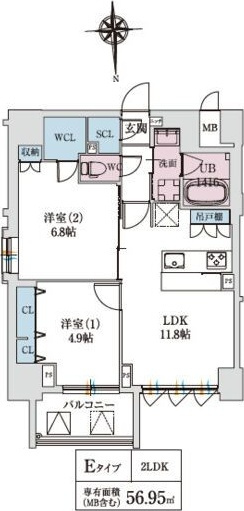 スプランディッド上本町WESTの間取り