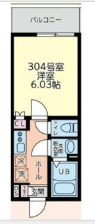 【間取り】 | バストイレ別の1K