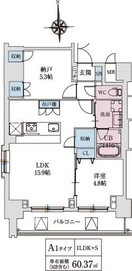 スプランディッド上本町WESTの間取り