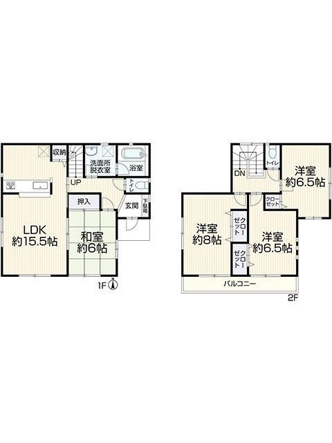 川越市萱沼　中古戸建の間取り