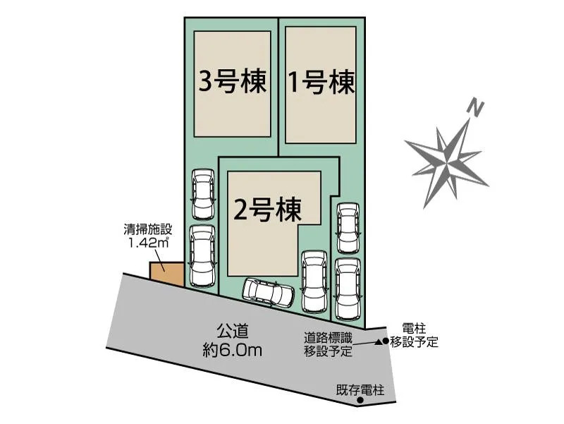 練馬区土支田4丁目　長期優良住宅×BELS取得　省エネ邸宅全3棟の間取り|3号棟　3(4)LDK+カースペース2台分　敷地面積 111.36ｍ2　建物面積96.88ｍ2