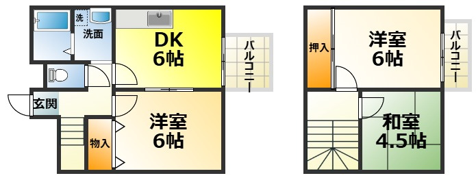 エイチ・ツーオー岸和田の間取り