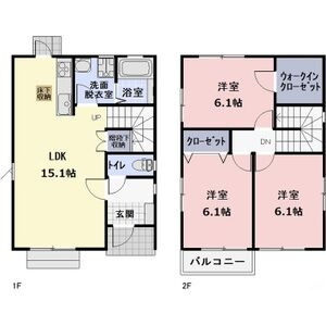 熊澤様戸建賃貸住宅A棟の間取り