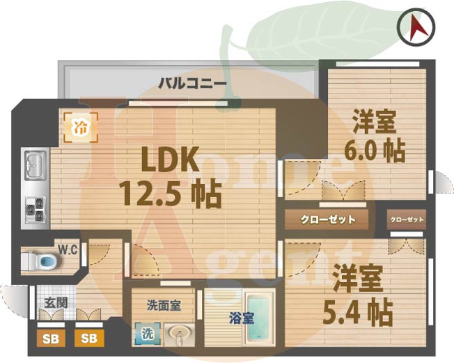 【間取り】 | リバーレ中野坂上 | 2LDKのお部屋です。