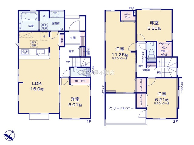 《仲介手数料無料》見沼区大字南中野1113新築一戸建てブルーミングガーデンの間取り