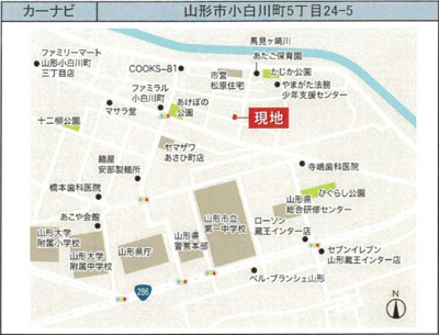 【地図】 | LIGARE　山形市小白川町５丁目１期 | ★内覧予約でブランド米2kg★