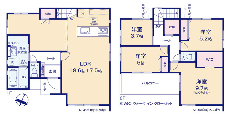 福岡市南区鶴田５期　１号棟の間取り