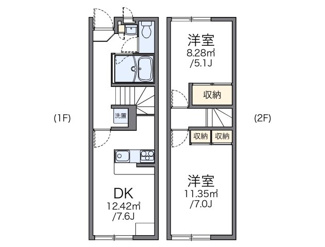 【間取り】 | レオパレスラ　ルーナＡ