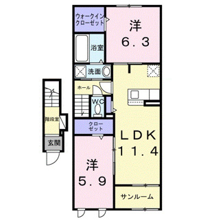 【間取り】 | メディオ　パーロ　Ｂ